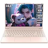 2025 Neueste Tragbarer Laptop für Studenten und Unternehmen,14 Zoll Notebook Computer FHD IPS Display,8GB RAM 256GB SSD,Celeron N5095(Bis zu 2.9GHz,Beats N4020),QWERTY Numerische Tastatur,WiFi,Webcam