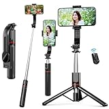 EASERIA Selfie Stick & Handy Stativ, Stabiler Selfiestick & Smartphone Stativ, mit Abnehmbarer Fernbedienung, kompatibel mit iPhone Samsung