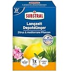 Substral Langzeit Depotdünger für Zitrus & mediterrane Pflanzen, z.B. Bougainville, Oleander, Feigen, u.a, 750 g, Grün
