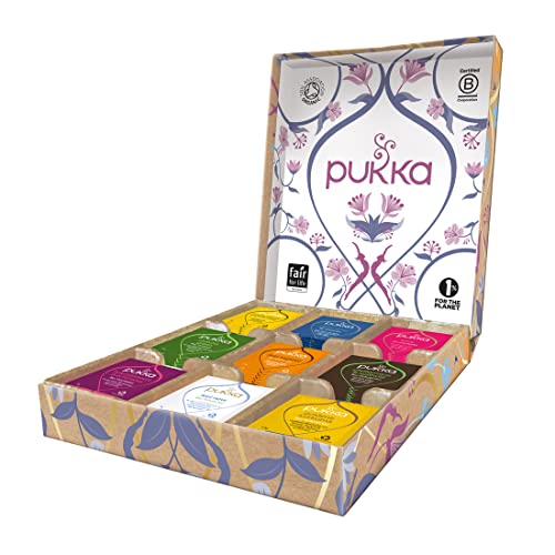Pukka Lieblingstee Selection Geschenk Box, Kollektion ausgewählter Bio-Kräutertees (1 Box, 45 Bio-Teebeutel) 75 g , 45 Stück (1er Pack)