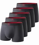 GLESTORE Boxershorts Herren Unterhosen Männer 5er Pack Modal Unterwäsche Hipster Sport Underpants 5dunkelgrau L