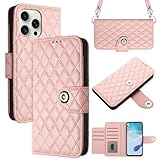 MOJIA Flip Hülle für ZTE Nubia Focus Pro 5G, PU Leder Wallet Flip Handyhülle, Multifunktionale Schutzhülle mit Kartenfächern, Handgelenk- und Schulterriemen. Coral Powder