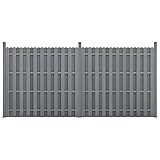 neu.holz WPC Gartenzaun Gerade Ausführung mit Pfosten 185x376cm Grau Sichtschutz Windschutz Lamellenzaun Zaun