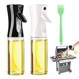 DOBIGER 2 Stück Ölsprüher für Speiseöl Glas, 200ml Öl Sprühflasche, Oil Sprayer für Air Fryer, Öl Spray für Küche, Grillen, Salat, BBQ, Heißluftfritteuse, Backen