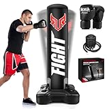 JUOIFIP 175cm Freistehender Boxsack Erwachsene, Standboxsack mit Pumpe und Boxhandschuhe, Boxing Set für Kickboxen Kampfsport MMA Dummy Muay Thai Home Gym Ausbildung