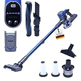 Sommertal Akku Staubsauger VARIO150 | 3in1 Gerät | 3-Stufen Turbosauger mit 45min Laufzeit und Schnellladen | für 300m² | Teppich Hartböden Tierhaare | LED Akkustaubsauger Stabstaubsauger