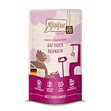 MjAMjAM - Premium Nassfutter für Katzen - Quetschie - saftiges Schwein PUR, 1er Pack (1 x 125g), getreidefrei mit extra viel Fleisch