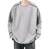 YANBLOS Sweatshirt Herren Langärmeliges Sweatshirt Herren Casual Mode Einfarbig Kapuzen Herren Persönlichkeit Trend Kapuzenpullover Herren L-Grey L