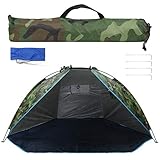 BuyWeek Angelzelt, Outdoor Camping Zelt Tragbarer Wasserdichter Tarnung Sonnenschirm 2 Personen Zelt für Angeln Camping Picknick