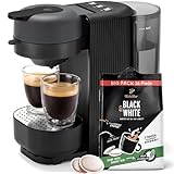 Tchibo Kaffeepadmaschine „CALL ME PAD“ inkl. 36 Black & White Pads, mit To-Go Becher Taste, für 2 Tassen, schnell und leise, automatische Abschaltfunktion, Graphite