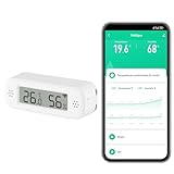 Smart Digitalthermometer Hygrometer, WiFi Innenraum Temperatur und Feuchtigkeitssensor mit App Benachrichtigungen, Mini Raumtemperaturmessgerät mit Datenspeicherung und export, kompatibel Alexa.1PCS