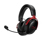 HyperX Cloud III Wireless – Gaming Headset for PC, PS5, PS4, up to 120-hour Battery, 2.4GHz Wireless, 53mm Angled Drivers, Memory Foam, Durable Frame, 10mm Microphone, Black-Red