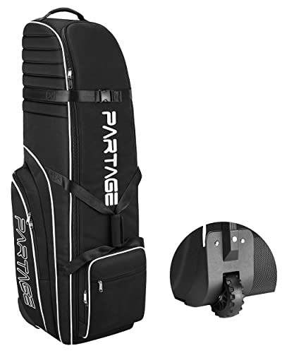 Partage Golf-Reisetasche mit Rad, Golf-Reisetasche für Fluggesellschaften, 900D Heavy Duty Oxford - Schwarz