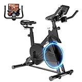 2025 Neu Lacuffy Heimtrainer Fahrrad Leises, Ergometer Hometrainer mit Einstellbarem Magnetischem Widerstand, Spinning Bike 136KG mit App, Indoor Fitnessbike mit Fitnesskurse und Online-Wettbewerbe