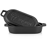 BBQ-Toro Gusseisen Bräter | 1 Liter - 29 x 12,5 x 5,5 cm | bereits eingebrannt - preseasoned | Dutch Oven Topf, Gusseisen Kochtopf, Gusstopf, Baking Pot | Backtopf ideal für Backwaren, Eintopf