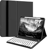 NUWONAYA Tastatur-Schutzhülle für iPad Air 11 Zoll (M3 2025 / M2 2024) / Air5 Air4 Pro11 (4. / 3. / 2. / 1. Generation) mit Stifthalter und niedlicher Farbe, magnetisch, abnehmbar, runde Tastatur