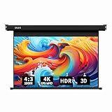 IN&VI ZB ALR Beamer Leinwand Elektrisch Mit Fernbedienung,Leinwand Beamer 4K 3D HD 100 Zoll Format 4:3 Projektionsleinwand,Projektor Leinwand für Heimkino und Präsentation,Zur Decken-/ Wand-Montage