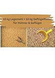 10 kg Legemehl & 10 kg Geflügelfutter für Hühner aus eigener Regionalen Produktion, Premiumqualität