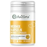 AniForte WermiX für Hunde Kapseln 50 Stück - Natürliche Inhaltsstoffe, seit 10 Jahren bewährte Alternative, Unterstützung durch Saponine, Bitterstoffe, Thymian, Wermut & Salbei