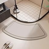 Kieselstein-Duschmatte, gebogen, schnell trocknend, wasserabsorbierend, für Badezimmer, Küche, Toilette, Tür (60 x 120 cm)