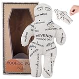 Csafyrt Voodoo Dolls 8,5x5,1 '' White Polyester Baumwolle Gruselpuppe mit unruhigen Drucken gruselige Puppe Rache Negative Horrorpuppen für emotionale Veröffentlichung
