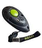 ASCO Premium Clicker für Clickertraining, Hunde Katzen Pferde Profi Clicker, Hundetraining Klicker, schwarz, ASCO-01P