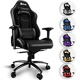 KLIM Esports Gaming Stuhl - NEU 2024 - Mit Lenden- und Nackenstütze - Verstellbar Gaming Sessel Ergonomisch PC Stuhl - 150 kg Belastbarkeit - Schwarz Gamer Chair Schwarz