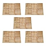 Somanki Terrassenfliesen 30 STK Balkonbodenbeläge Wetterfest, Terrassenplatten, Terrassendielen, Balkonboden, Bodenfliesen Im Außenbereich, 50×50 cm Braun Holz