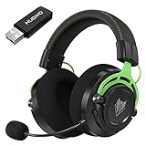 NUBWO G03 Wireless Gaming Headset with Microphone for PS5, PS4, PC, Laptop, Computer, Bluetooth Wireless Gaming Headphones with Noise Cancelling Mic, Surround Sound, Over Ear (Green)