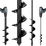 Gbekery Schlangenbohrer zum Bepflanzen, 2er-Set, 1,6 x 41,9 cm und 8,9 x 40,6 cm, Schlangenbohrer, geeignet für 3/8 Zoll Sechskantbohrer, Gartenspiralloch und Pflanzgefäß für Glühbirnen, Zaunpfosten