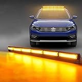Dinfu 14 Blinkende Stroboskop-Modi LED Warnleuchte Orange Blitzleuchte Rundumleuchte Auto Lichtleiste für LKW Dach oben Gelb Warnlicht