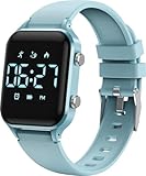 Timever Digitale Kinder-Armbanduhr für Kinder im Alter von 5–14 Jahren, für Mädchen und Jungen, Kinder-Sportuhr, Outdoor-Digitaluhr mit Schrittzählung, Entfernungsberechnung, Vibration, Dual-Wecker