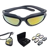 Polarisiert Fahren Reiten Linse Sonnenbrille mit 4 Objektiv für Motorrad Fahrrad Outdoor-Aktivität Sport Jagd Militär