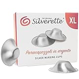 Silverette Silberhütchen aus massivem Sterlingsilber - Still-Hütchen - Schutz für wunde & entzündete Brustwarzen - Brustwarzen-Schutz für stillende Mütter - XL