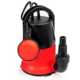 Grafner Flachsauger Tauchpumpe 400 Watt, 7000 l/h, flachabsaugend bis 1mm, 7,5m Förderhöhe, Korngröße max. 5mm, Schmutzwasserpumpe flachabsaugend, flachabsaugende Pumpe Kellerpumpe