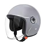 Roller Helm Jethelm Mit Visier, Mopedhelm Motorradhelm, Scooter Helm Atmungsaktiv Mopedhelm Für Herren Damen Skateboard Helm Reithelme, Sonnenschutzhelme Motorradhelm Mit Offenem Gesicht