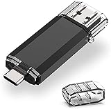 USB C OTG Stick 128GB, RAOYI USB 3.0 & Type C Stick, Dual USB Speicherstick 2-IN-1 Flash Laufwerk für Tablet/iPhone 15/ Smartphone/Android/Samsung/Huawei/Honor/Xiaomi/PC/Laptop (Schwarz)