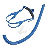 Keenso Schnorchel mit Mundstück, Schnorchel mit Silikon-Mundstück, Atemschnorchel mit Silikon-Mundstück, Freestyle-Schwimmtraining, Atemausrüstungsschnorchel (Blue)