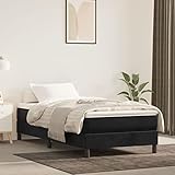 Homgoday Taschenfederkernmatratze, Schwarz, 80 x 200 x 20 cm, aus Samt, Matratze für Sofa, Bett, Bettrahmen