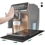 Inwee Unterlage für Kaffeemaschine, Silikonmatte mit Rand, 48x30cm Anti-Rutsch Silikonmatte für Kaffeevollautomat, kompatibel mit Siemens EQ6, De Longhi Magnifica und Philips LatteGo usw. (Schwarz)