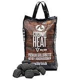 BBQ-Toro Coconut Heat 10 kg | Premium Kokos Grillbriketts für Longjobs, 100% Kokosnussschalen | Kokosnuss Holzkohle für Dutch Oven | Kokosnuss Briketts Grillkohle Grill Holzkohle Cocos Grillbrikett