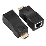 Yosoo Health Gear HDMI-Extender, HDMI-Konverter, 2 HDMI-30-m-zu-RJ45-Netzwerkkabel-Extender-Konverter-Repeater über CAT-5e CAT6