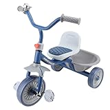 Joyzan Kleinkinddreirad mit Faltbarem Vorderen Fußstützen Trike -Beleuchtungsreiter Einstellbarer Sitzstahlrahmentraining Abnehmbares Lenker Junior Cruiser Balance Bike Raido