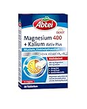 Abtei Magnesium 400 + Kalium Aktiv Plus - hochdosiert, für aktive Muskeln und den Elektrolythaushalt - mit Depot-Effekt - laborgeprüft, vegan - 30 Tabletten