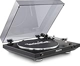 TechniSat TECHNIPLAYER LP 200 - Vollautomatik-Plattenspieler (mit USB-Ausgang und Digitalisierungsfunktion, Drehzahl: 33/45 U/min, Riemenantrieb mit Aluminium-Plattenteller), schwarz