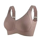 Seamless Sport BH Damen Große Größe Ohne Bügel Gepolstert Bügellos Push Up BHS Atmungsaktiv Gerippt Verstellbaren Trägern Sport BHS Weich Klassische High Impact Läuft Yoga Unterwäsche