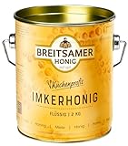 Breitsamer Imkerhonig Blütenhonig flüssig 2 kg Eimer für Küchenprofis Aromatischer Honig ideal für Großverbraucher Hotels Gastronomie (1 x 2000g)