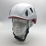 LOKAXXZU Außenhelm, Kletternhelm, Eiskletterhelm, Kletterhelm, Höhlenrettung, Abfahrtshelm, Weiß und Rot, eine Größe, eine Größe