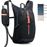 BECOJADDE 15L Wanderrucksack Herren Kleiner Rucksack Damen Leichter Daypack Tagesrucksack Faltbarer Trekkingrucksack für Camping Outdoor Wandern Travel Schwarz