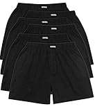 YESWEL 6er Pack Boxershorts Herren, Lockere Baumwolle Unterhosen Männer, Weit Retro Unterwäsche(Schwarz,XL)